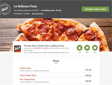 Tablet Screenshot of labellezapizza.com